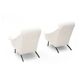 Pair of white boucle armchairs, 1950s, set of 2