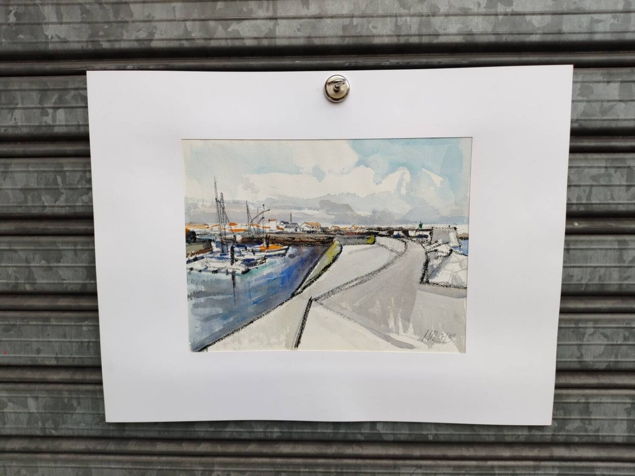 Aquarelle par Michel Roubille. L'île d'Yeu 2000.