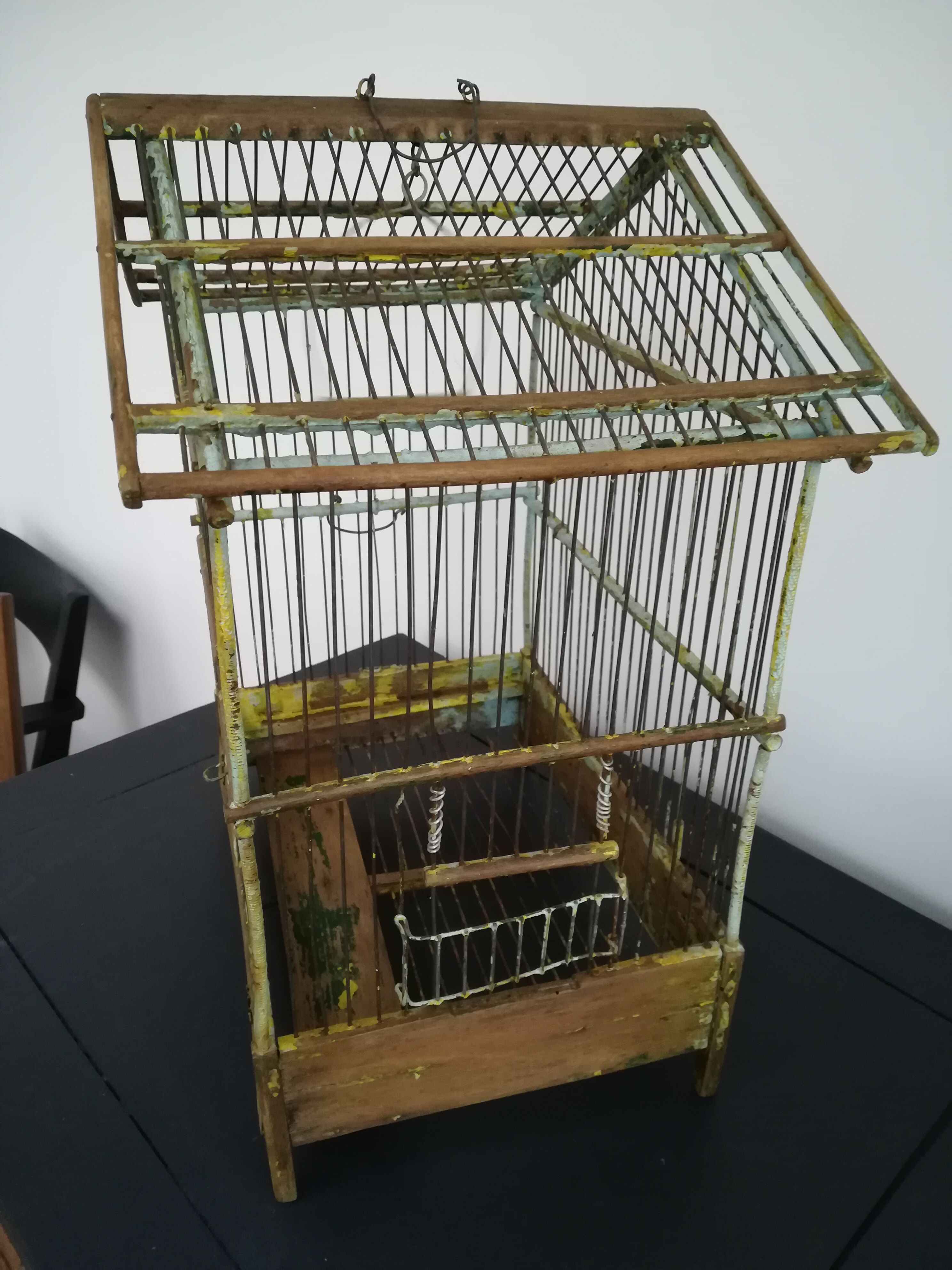 Old wooden birdcage