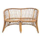 Banquette en rotin tressé vintage
