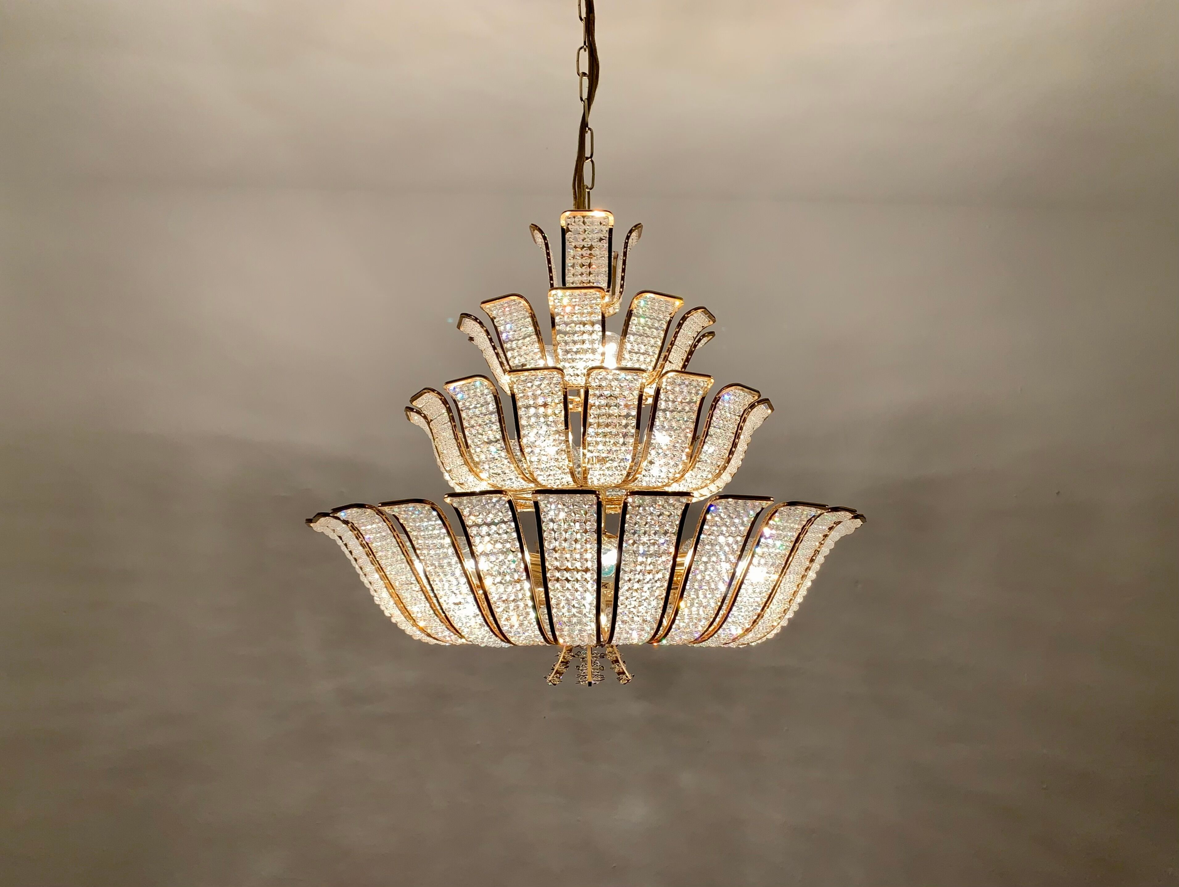 Crystal Glass Chandelier by Palwa