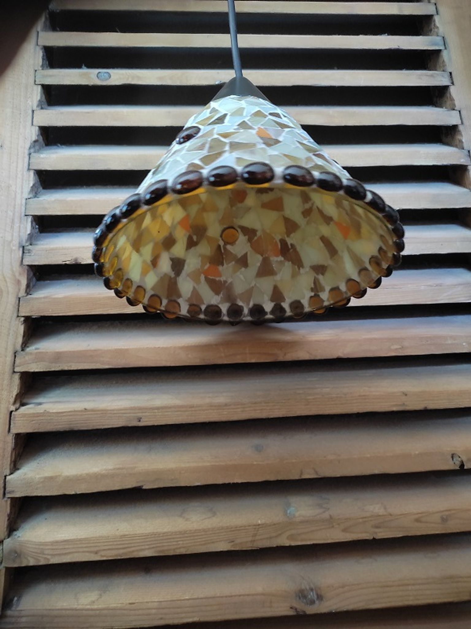 Glass mosaic pendant lamp Amber luminaire dp 092293
