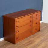 Retro Teak 1960s Stag 8 Drawer Chest Of Drawers Sideboard