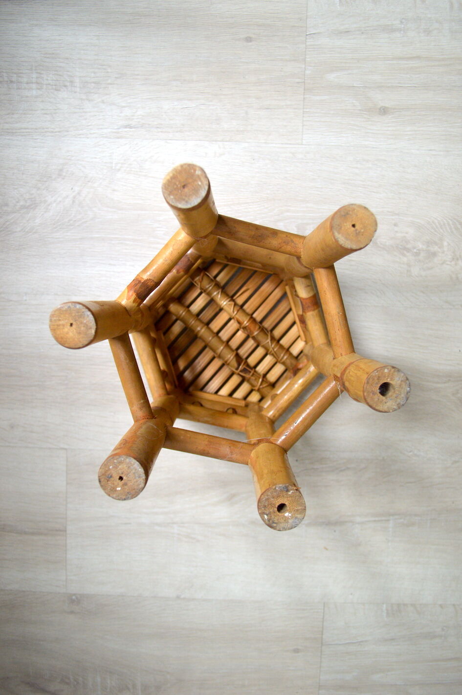 Bamboo plant holder stool