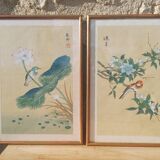 Deux peintures chinoises vintage sur soie