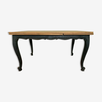 Table de style Régence en chêne patiné Allonges a l'italienne XX siècle