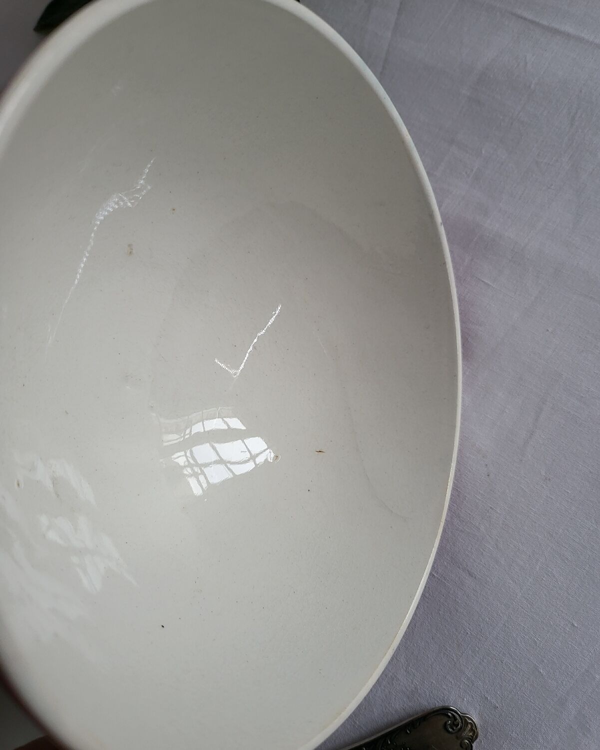 Antique faceted earthenware bowl, Digoin Badonviller