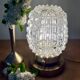 Vintage globe table lamp in transparent molded glass