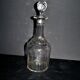Vintage bistro carafe in cut glass with flat ribs H33cm