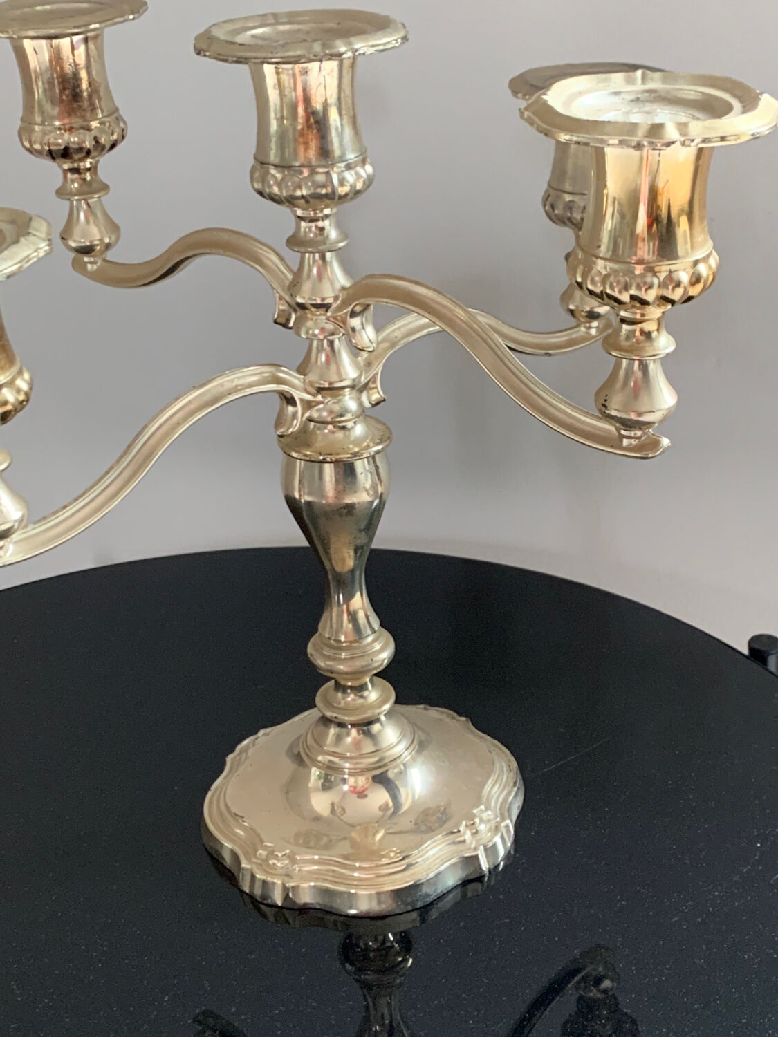 Silver metal candlestick