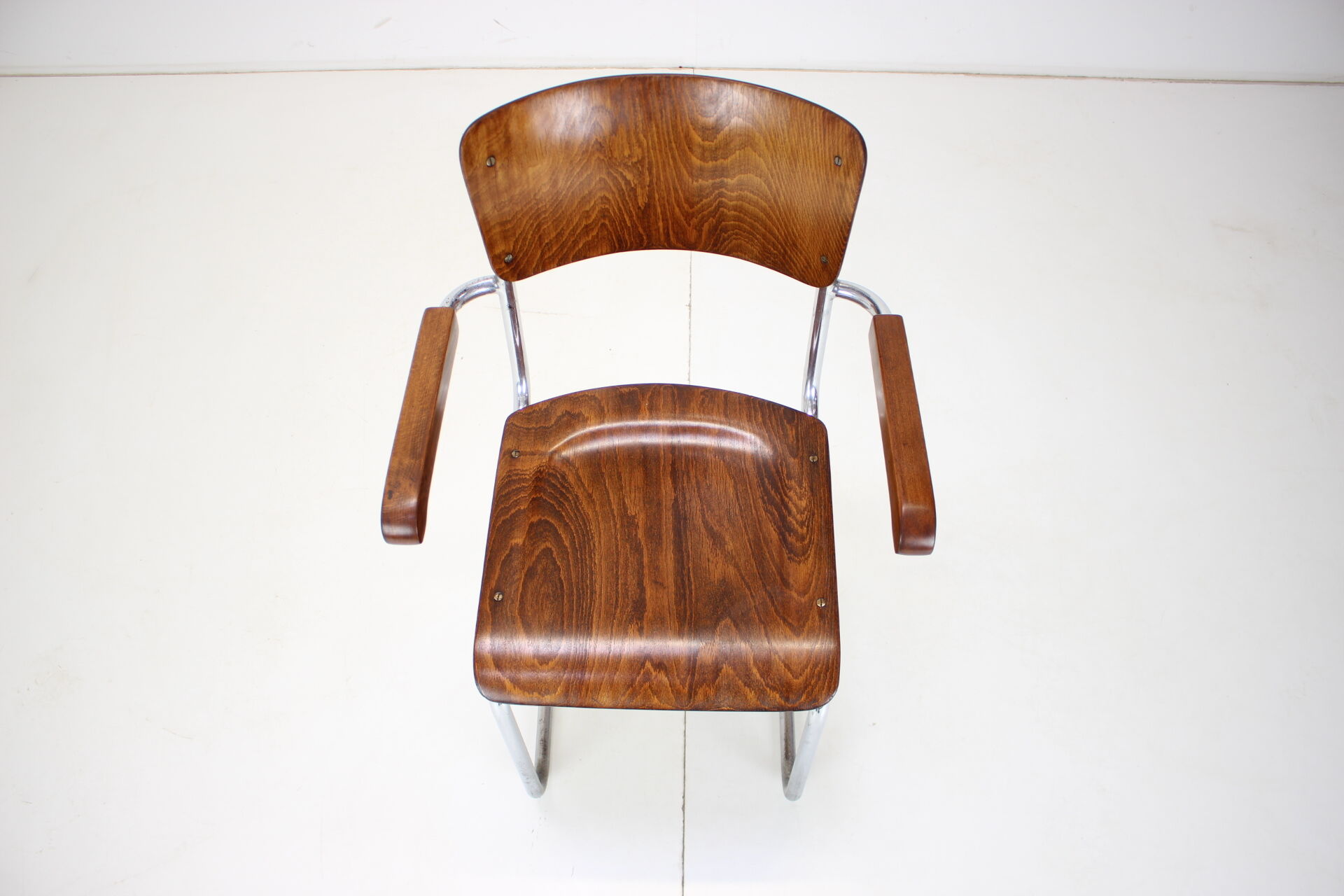 Restored Bauhaus Chrome Chair by Rudolf Vichr Prag, 1930s