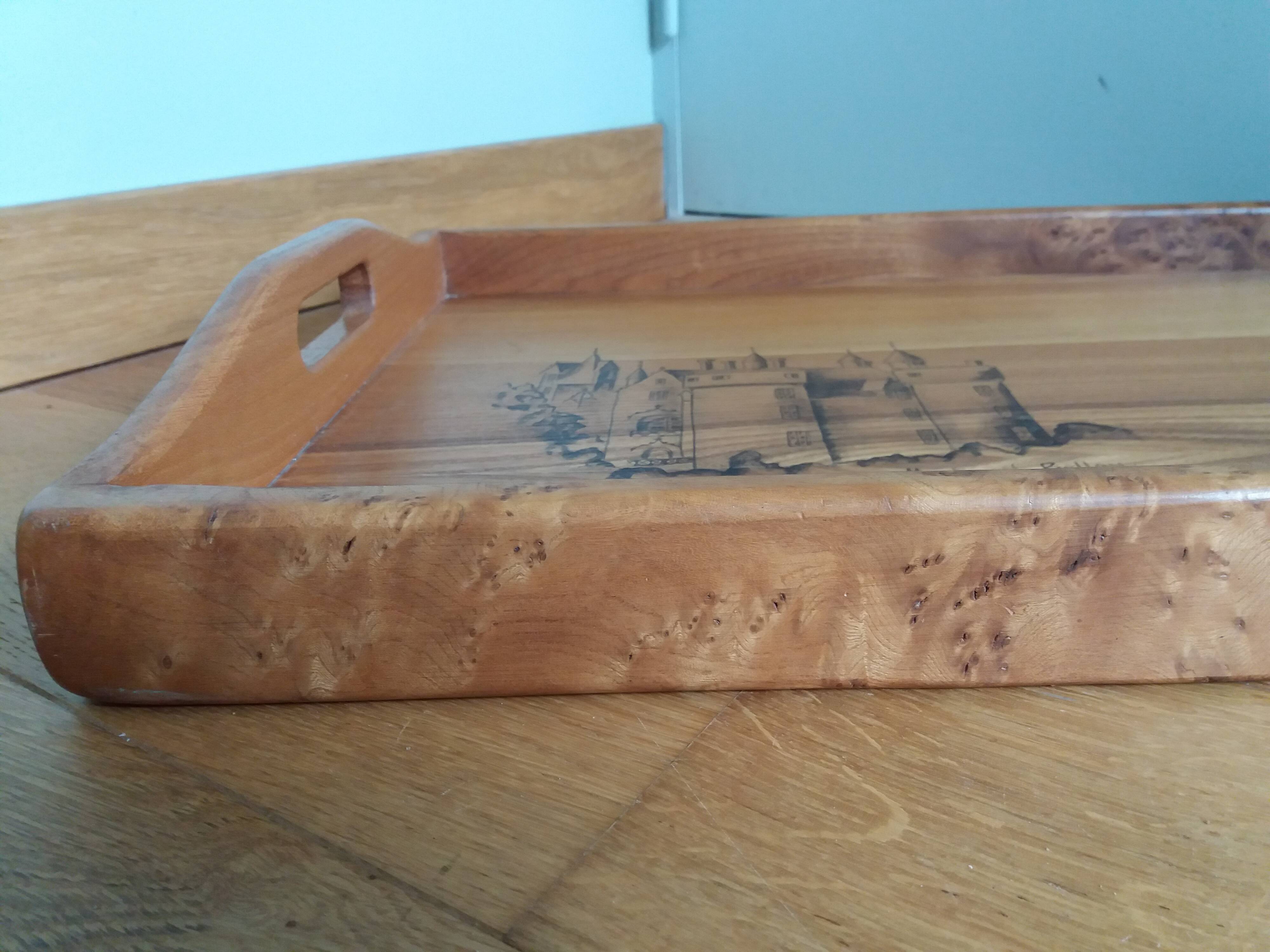 Scandinavian style wooden tray