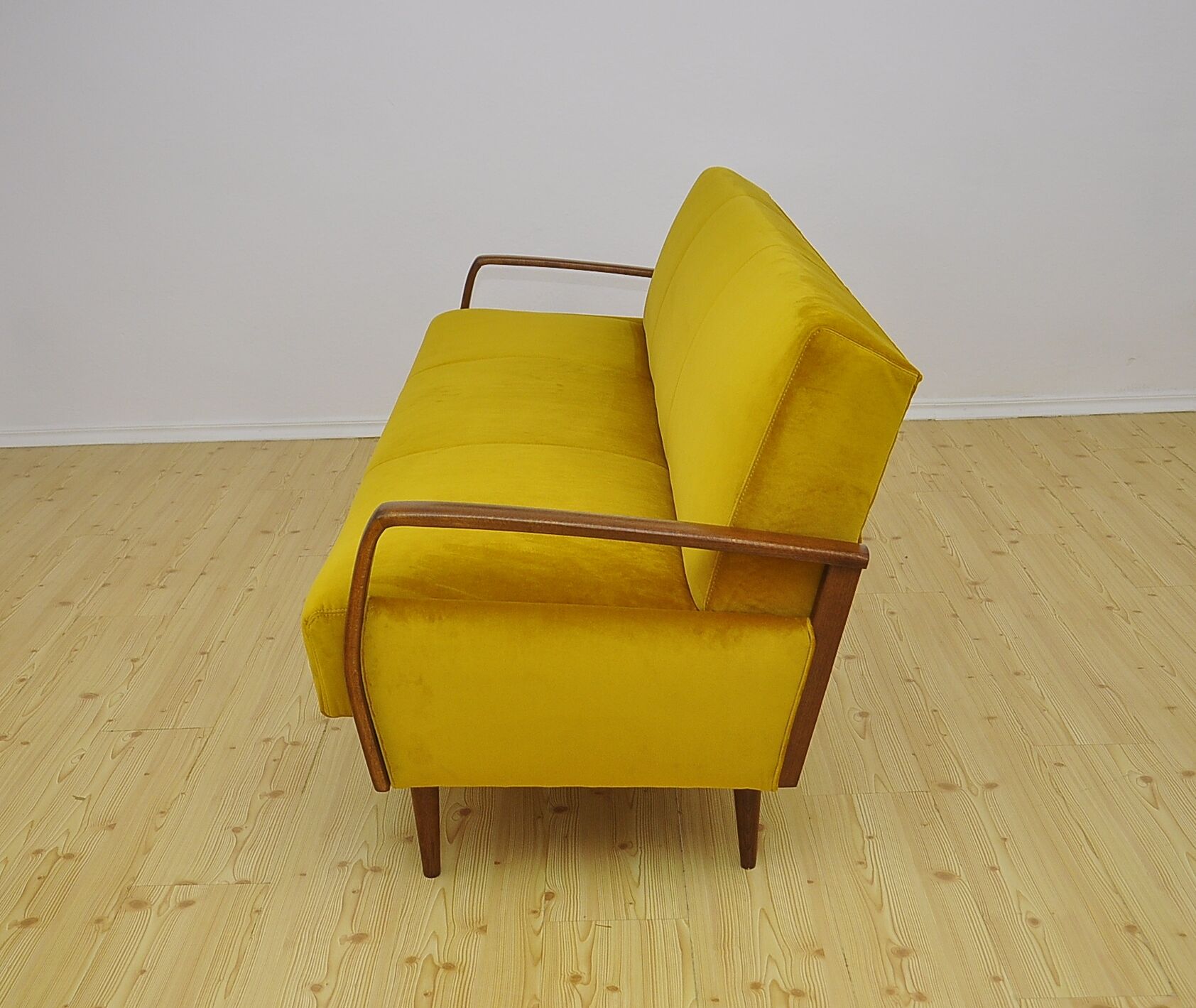 Canapé-lit de jour en velours avec fonction de dépliage, années 1950