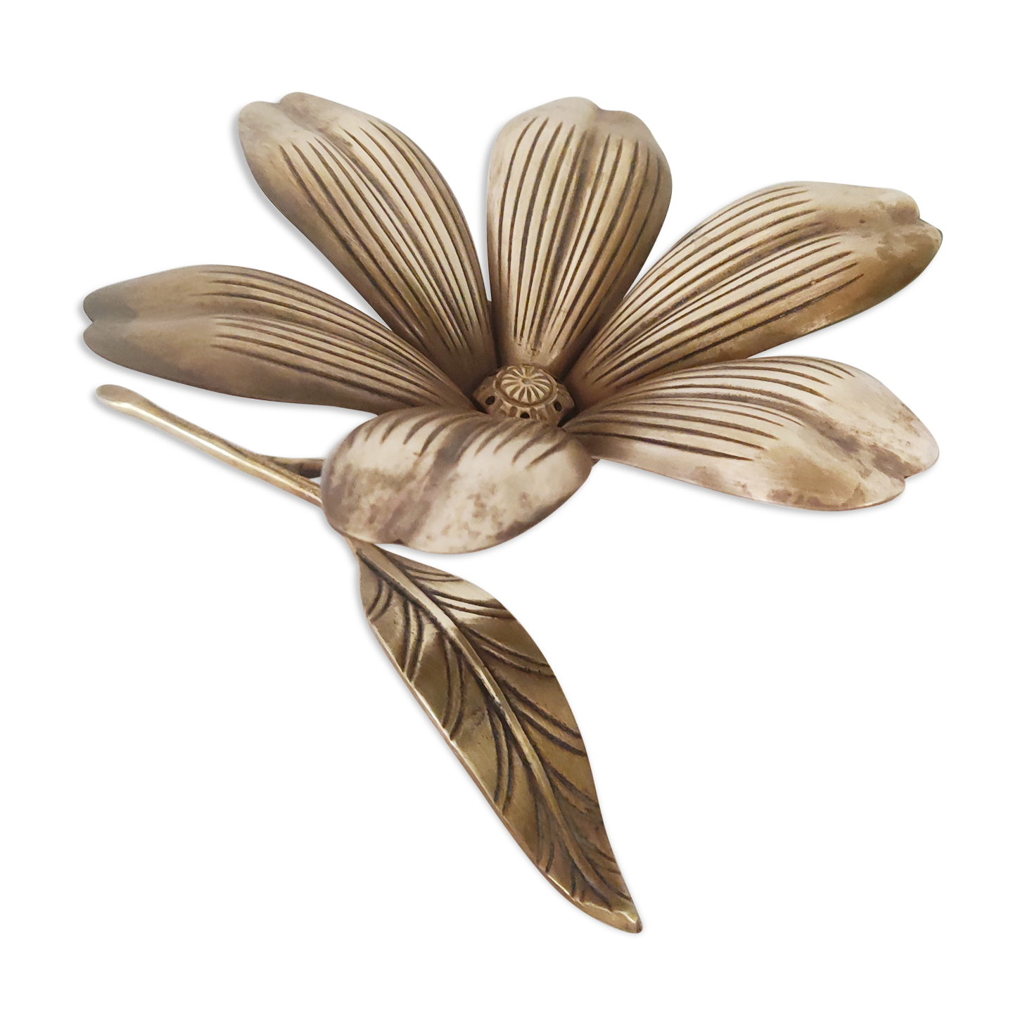 Brass flower ashtray