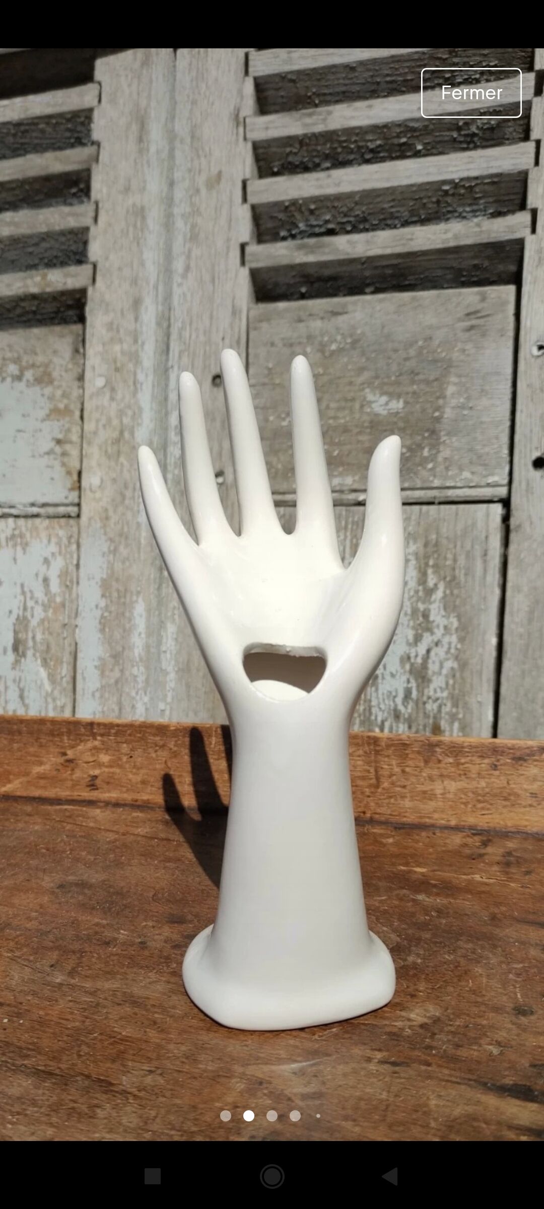 Vintage hand vase or ring holder