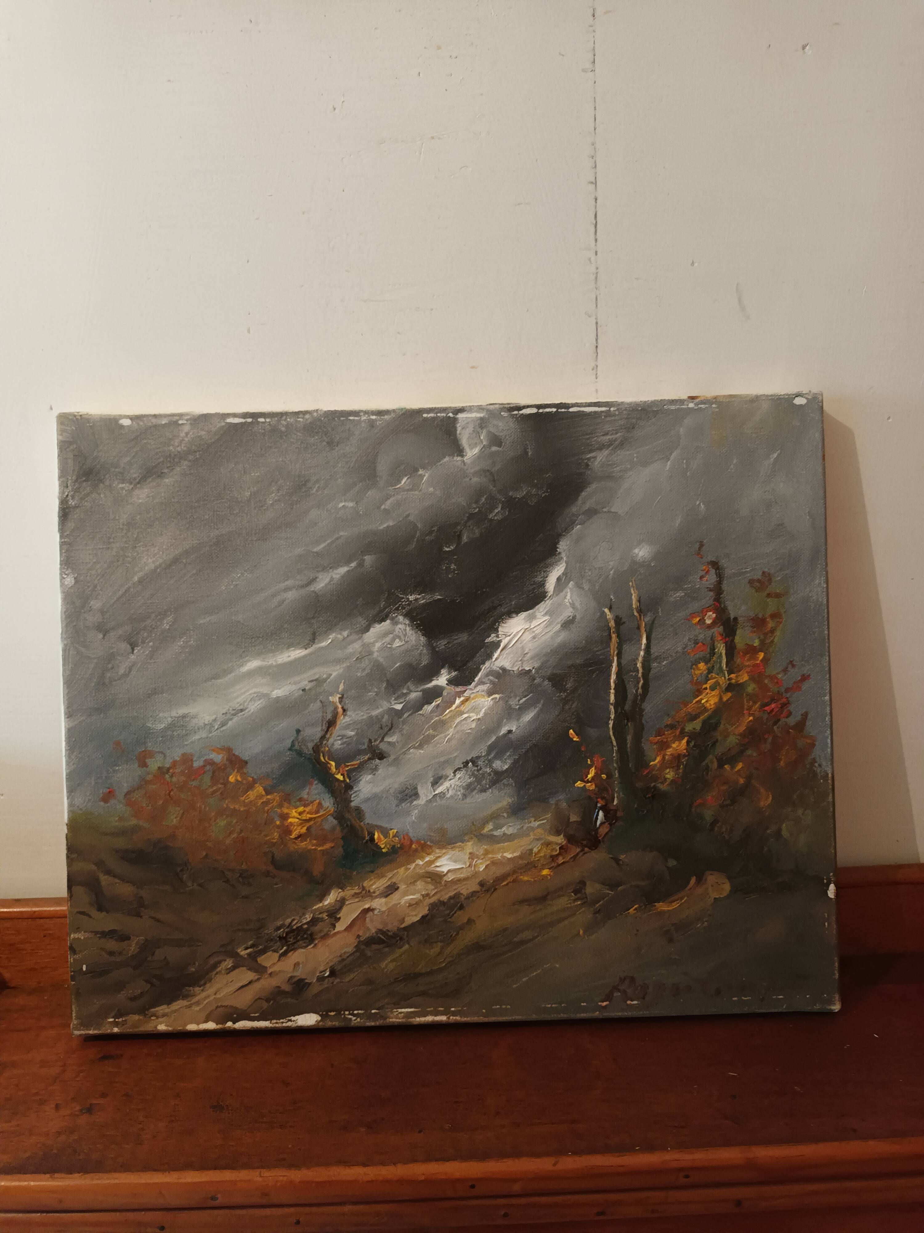 Landscape canvas painting