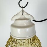 Vintage white porcelain pendant light, 1970s