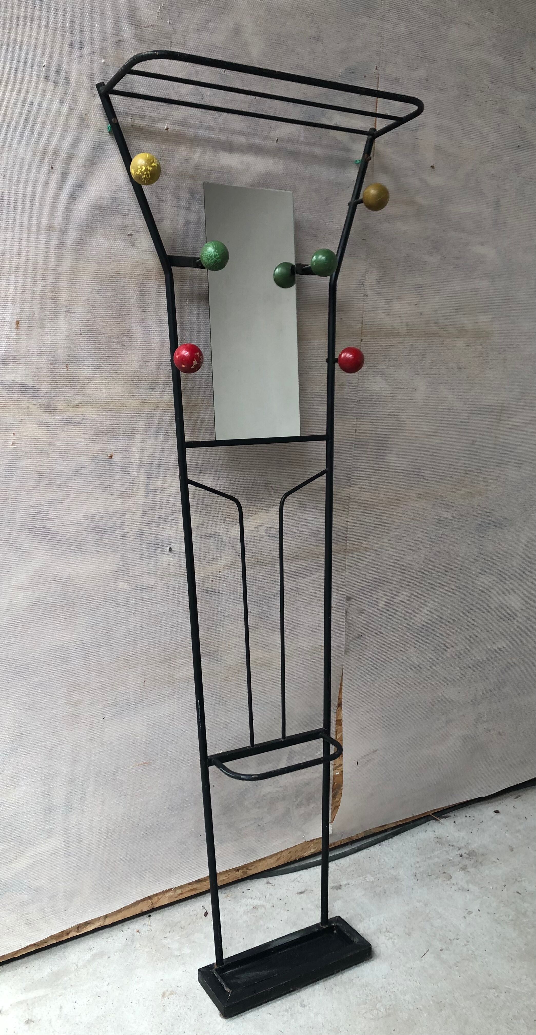 Wall rack on vintage stand 50s
