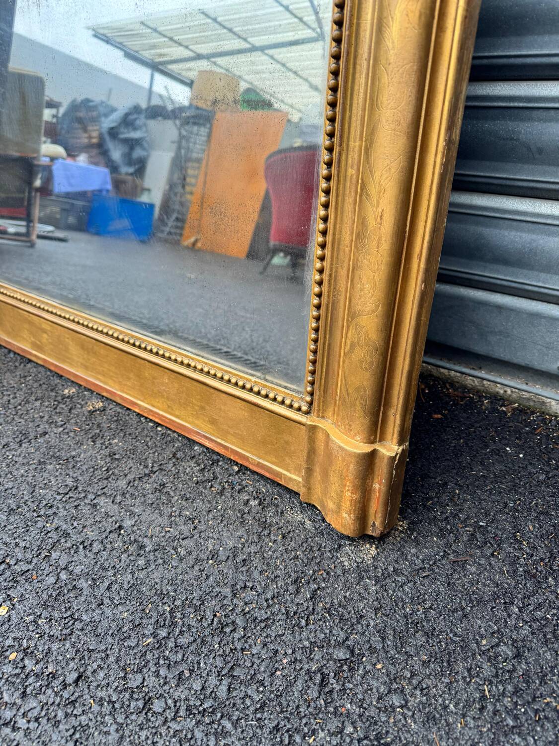 Large gold mirror Louis Philippe 19th century 121/105