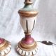 Paire de pieds de lampe en bois laqué