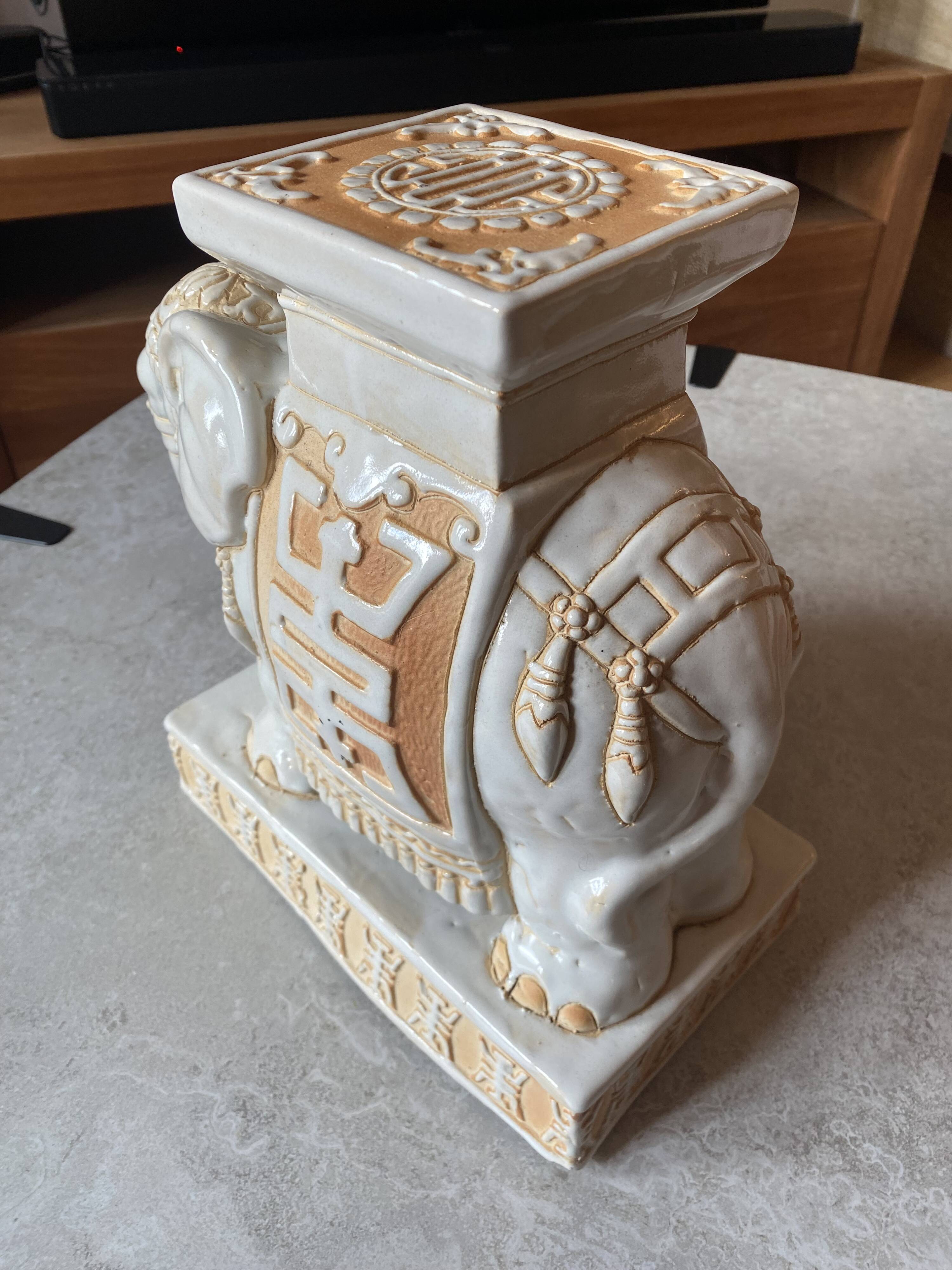 White ceramic elephant