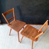Pair of vintage all-wood chairs by Adolf Schneck for Schaffer, Germany 1947