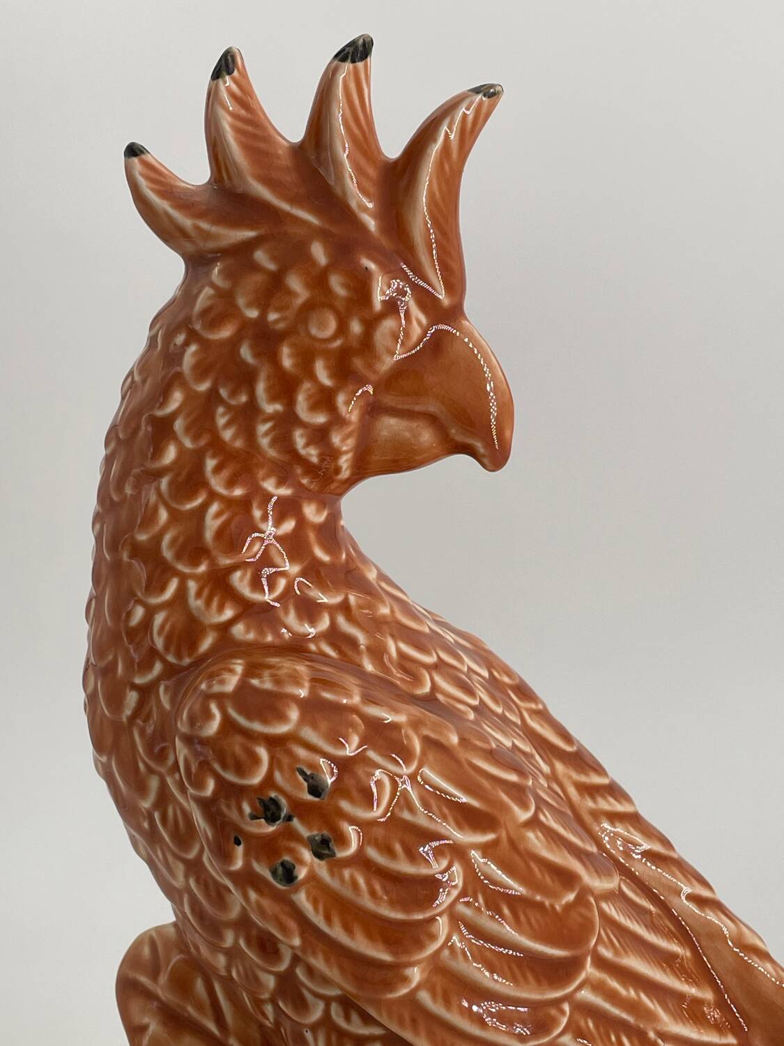 Vintage ceramic sculpture Parrot