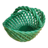 Green ceramic basket basketry Vallauris style Empty-pocket