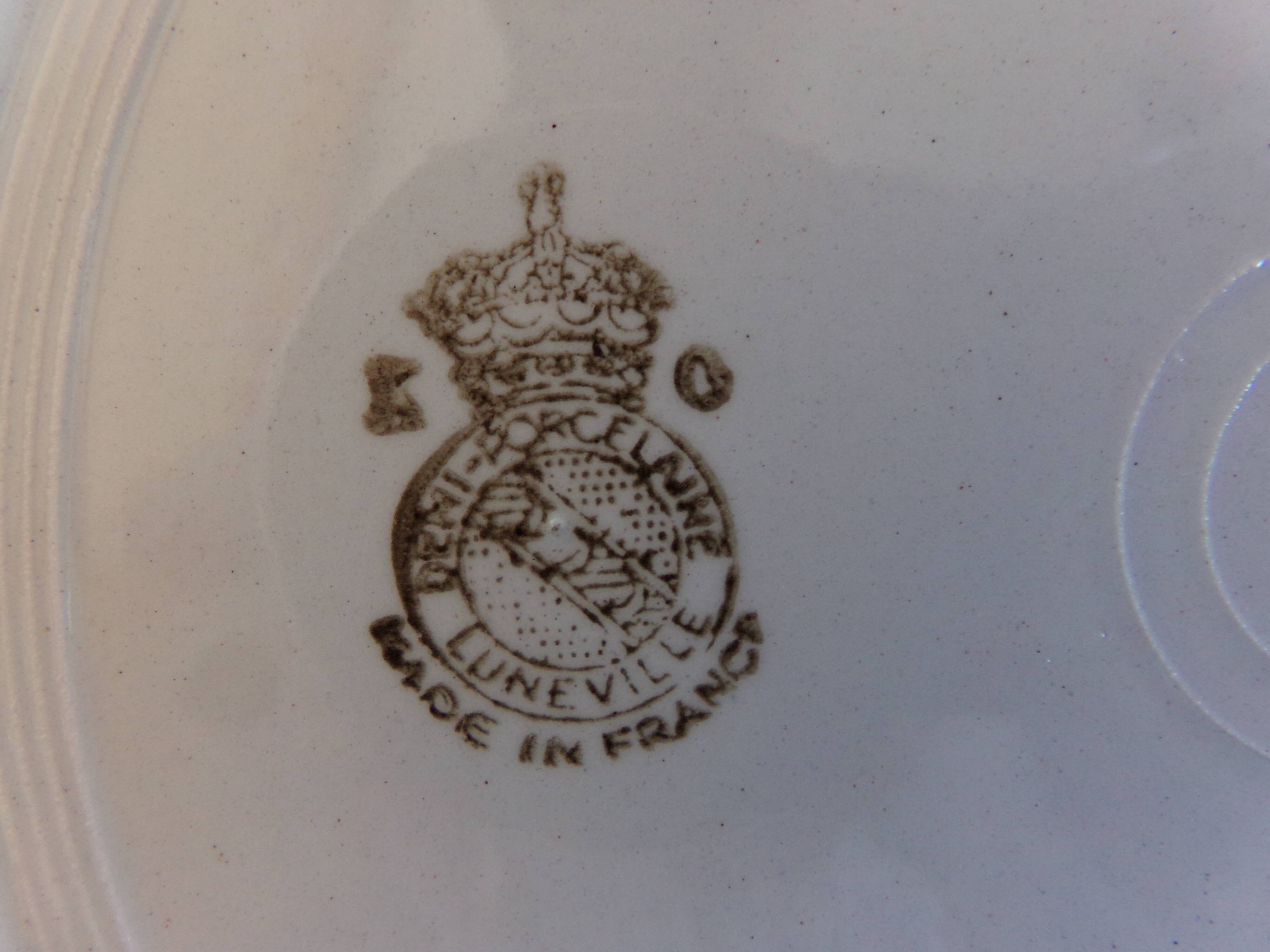 Set of 4 old flat plates Luneville