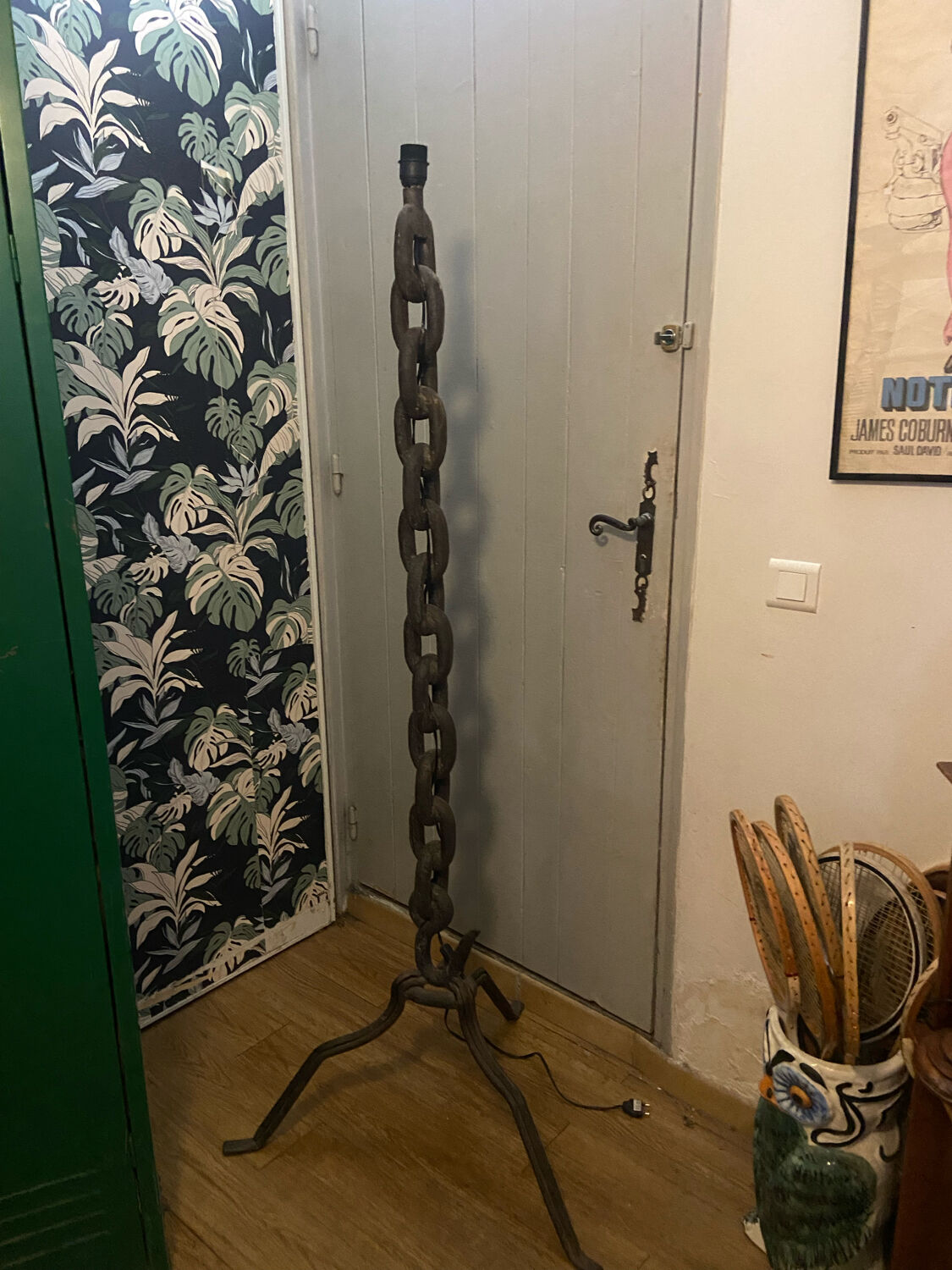 Wrought iron floor lamp 50s