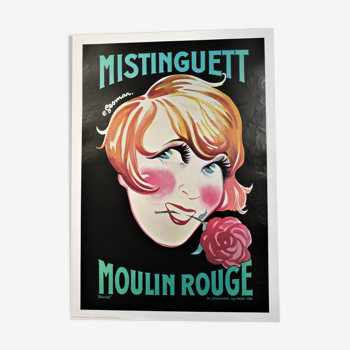 Affiche "Mistinguett" Moulin Rouge 1970