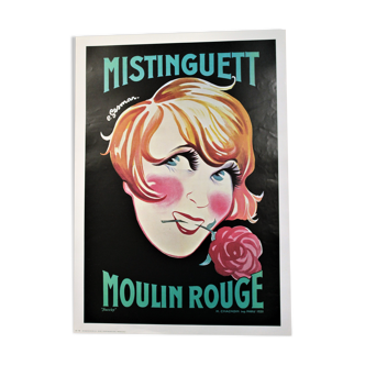 Affiche "Mistinguett" Moulin Rouge 1970