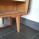 Sideboard vintage Scandinavian feet compass of oak and glass
