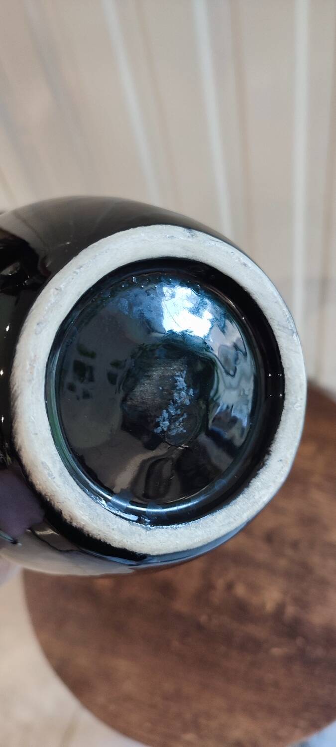 Flamed ceramic pitcher vase 1960