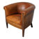 Fauteuil club vintage hollandais en cuir couleur cognac