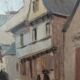Petit tableau, rue de village en Bretagne