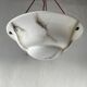 Art Deco suspended lamp in white marble-effect glass, 1940s, Germany.