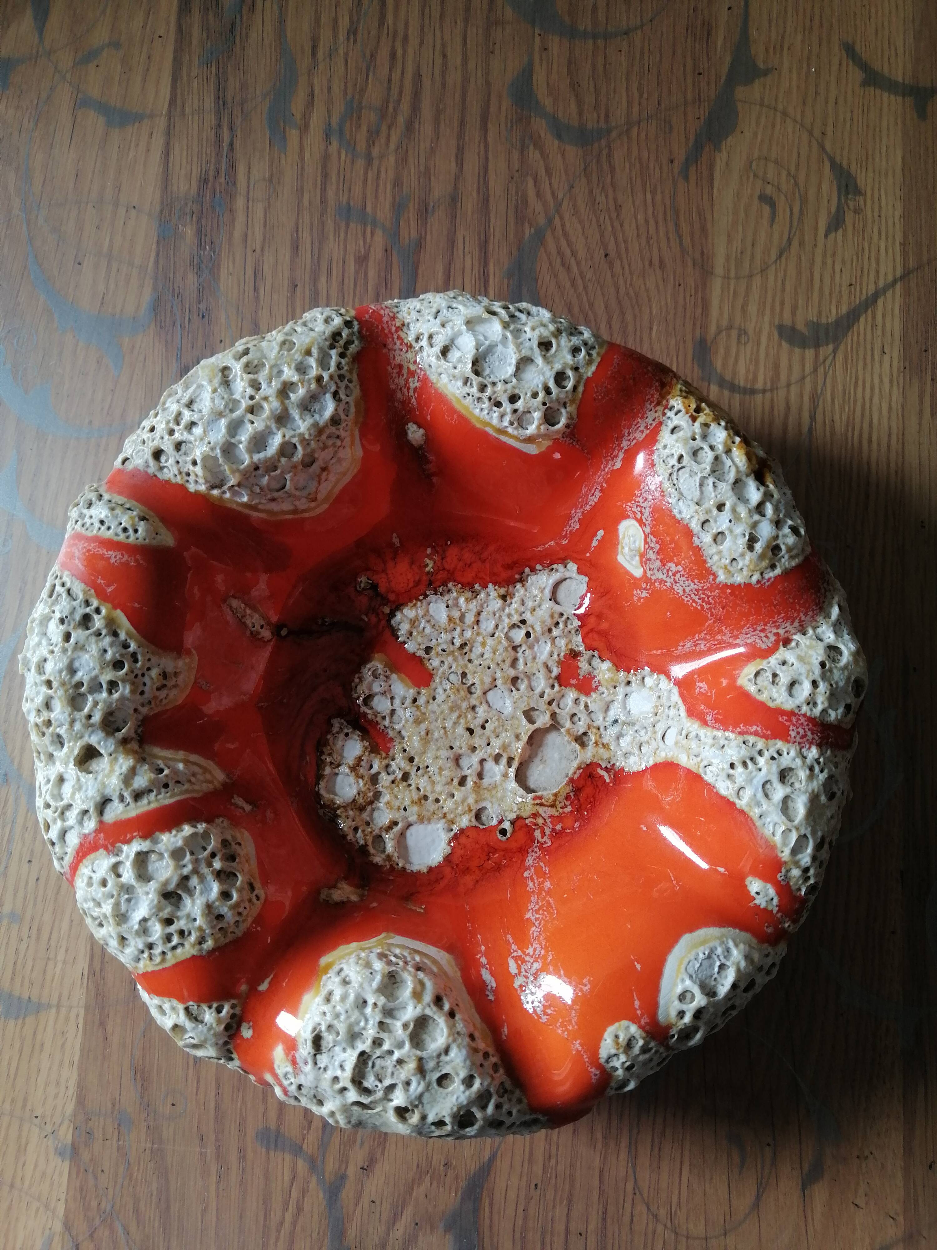 Vide poches cendrier corail ocean vintage annee 1960