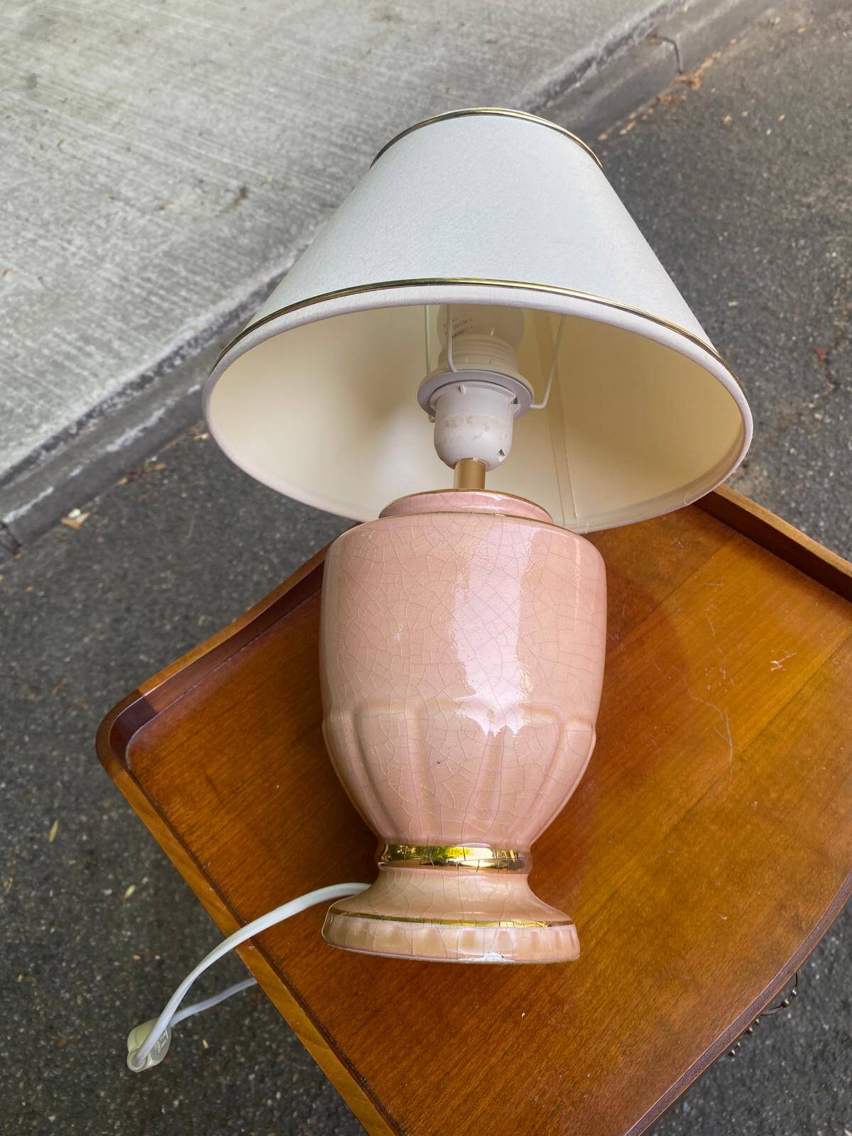 Vintage table lamp in crackled ceramic