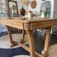 Table art déco en chêne + rallonges