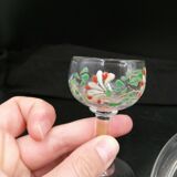 Service à liqueur en verre émaillé