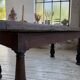 19th-century castle table, carved solid oak, 190cm.