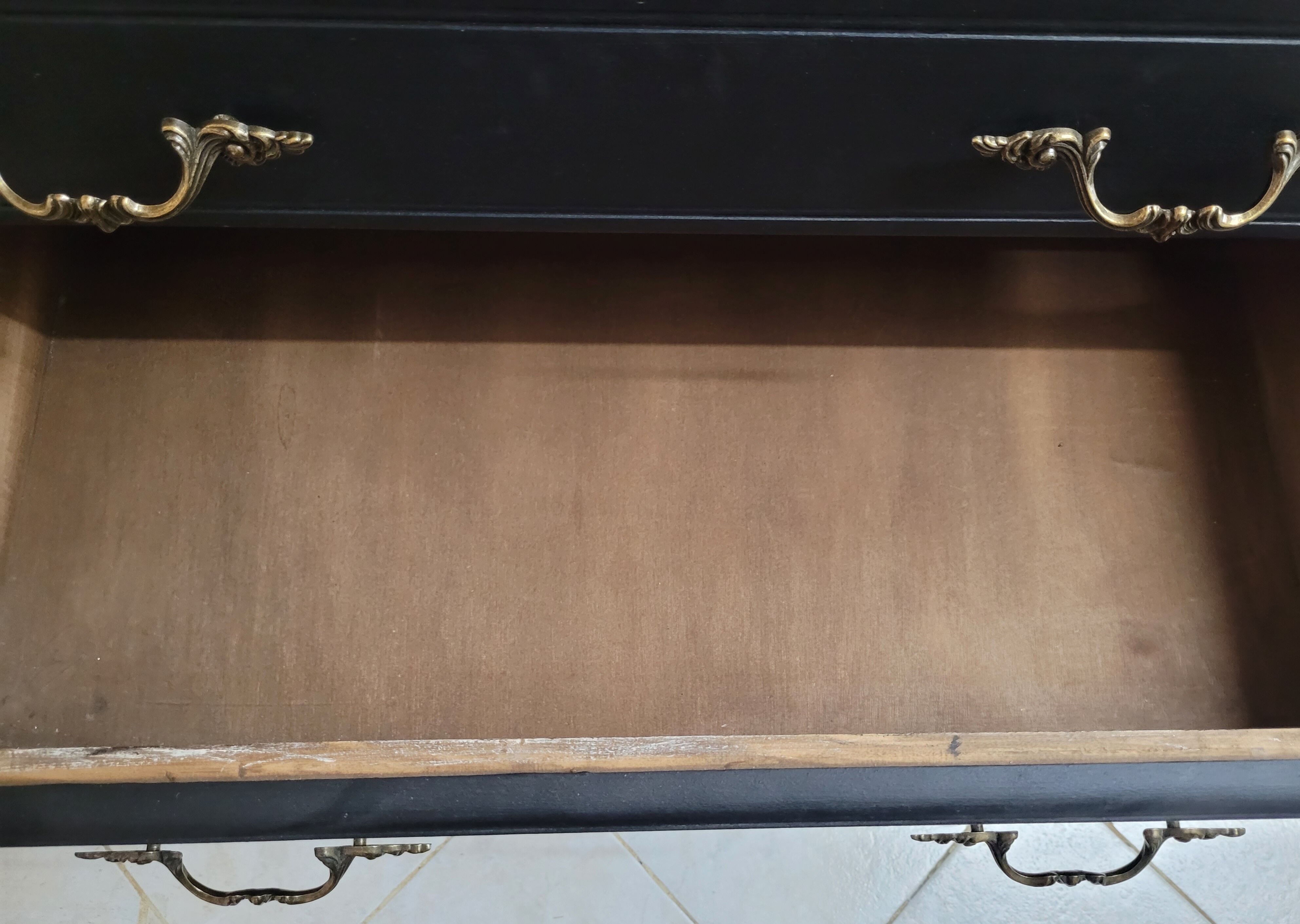 Matte black vintage dresser