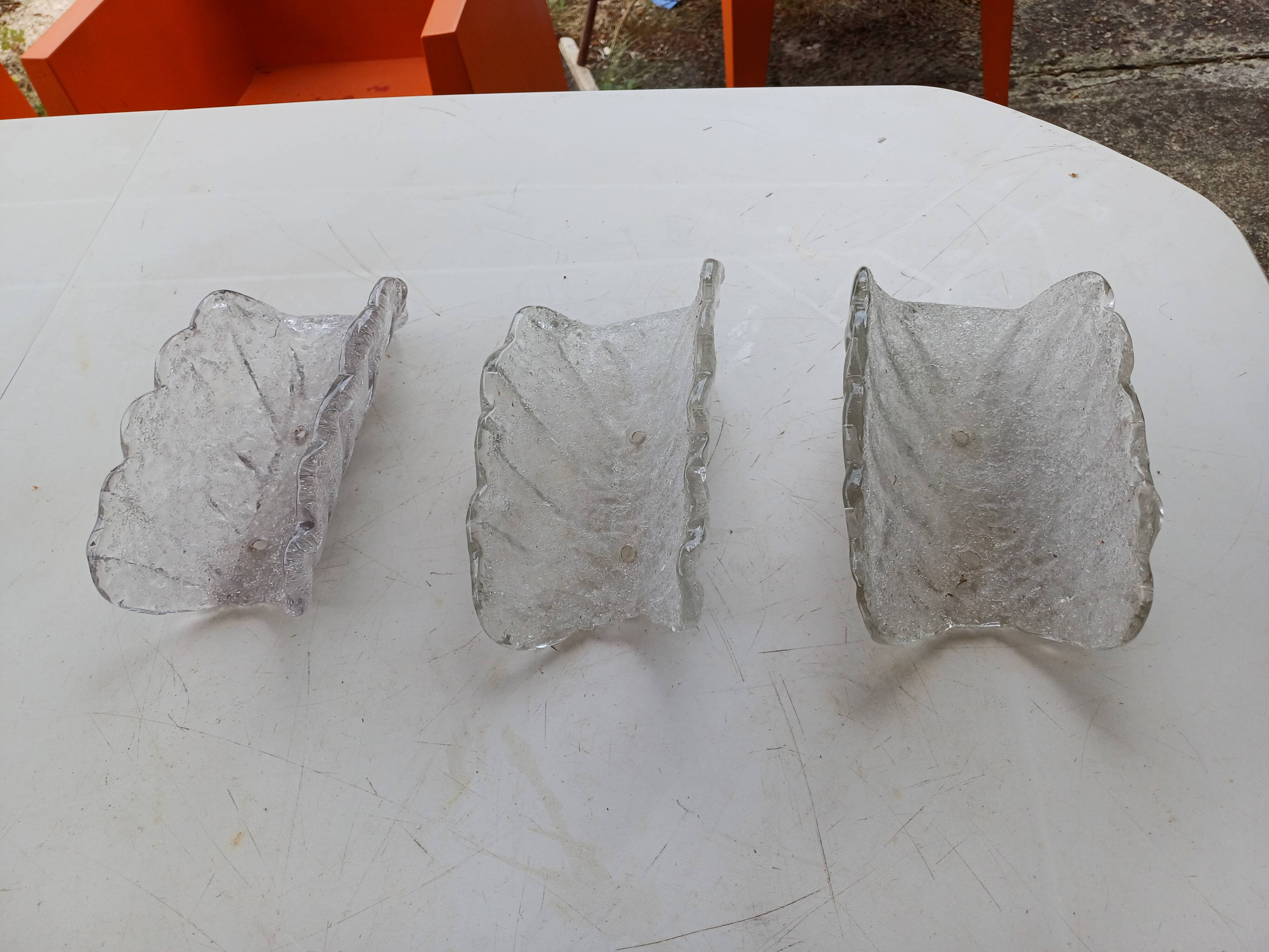 Set of 3 Murano glass "Tiles" wall lights