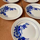 Lot of 5 plates Digoin Sarreguemines model Flora
