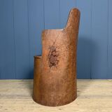 Old Swedish painted wooden trunk chair