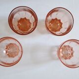 Set of 4 pink digestive glasses, Luminarc