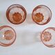 Set of 4 pink digestive glasses, Luminarc