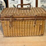 Old wicker suitcase