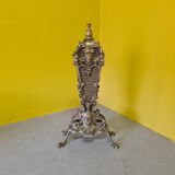 Antique french bronze fireplace screen peacock, from around 1900.